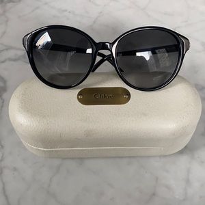 Chloe black sunglasses with silver detail